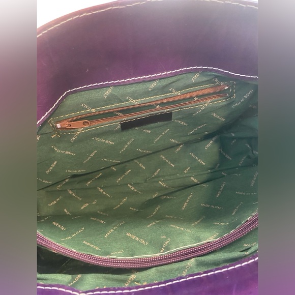 Vera Pelle | Authentic Italian Leather Shoulder Bag | Purple | EUC - Picture 3 of 12